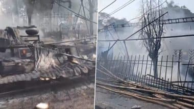 Lucknow Fire: Massive Blaze Erupts at Salempur House Amid Wedding Festivities in Uttar Pradesh, Firefighters Rush to Scene (Watch Video)