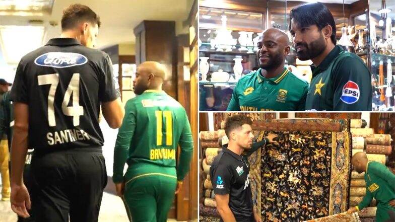 Mohammad Rizwan Takes Mitchell Santner, Temba Bavuma For Souvenir Shopping Ahead of Pakistan Tri-Nation Series 2025 (Watch Video)