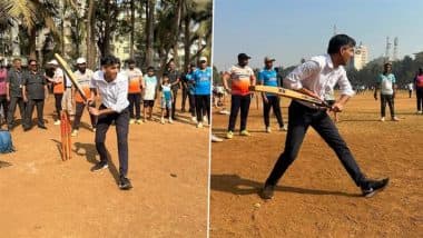 ‘No Trip Complete Without Cricket’: Former UK PM Rishi Sunak Enjoys Tennis Ball Cricket at Parsee Gymkhana in Mumbai (See Pics)