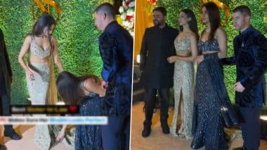 Priyanka Chopra Helps Bhabhi Neelam Upadhyaya With Lehenga Before Posing With Nick Jonas and Brother Siddharth Chopra at Sangeet Ceremony (Watch Video)