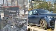 Hyderabad Road Accident: Speeding BMW Crashes Into Traffic Police Booth at Jubilee Hills, Driver Flees Scene (Watch Videos)