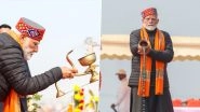 PM Narendra Modi Offers Prayers at Triveni Sangam After Taking Holy Dip During Maha Kumbh Mela in Prayagraj (See Pics and Videos)