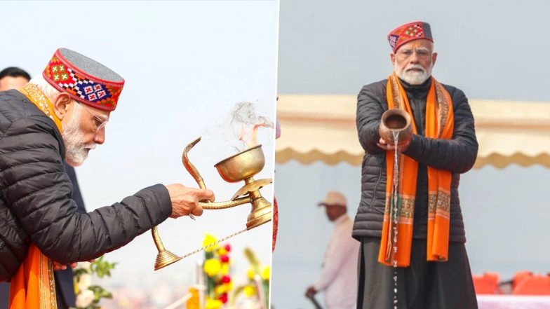 Prayagraj: PM Modi Offers Prayers at Triveni Sangam
