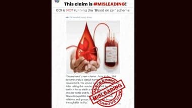 Govt Launched 104 ‘Blood on Call’ Helpline? PIB Fact Check Debunks Fake Claim