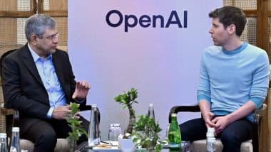 Sam Altman, OpenAI CEO, Visits India Meets Union Minister Ashwini Vaishnaw and Discuss Collaboration (Watch Video)