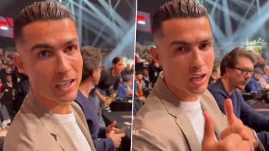 Cristiano Ronaldo Attends Israel Adesanya vs Nassourdine Imavov Fight in Riyadh, Al-Nassr Captain Says ‘I Love UFC’ (Watch Video)