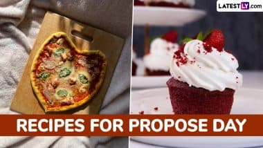 Propose Day 2025: From Heart-Shaped Pizza to Red Velvet Cupcakes, 5 Recipes That Can Add Flavour to Your Valentine Week Celebrations (Watch Videos)