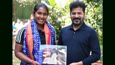 Telangana Chief Minister Anumula Revanth Reddy Announces INR One Crore Reward for Gongadi Trisha, 10 Lakhs Each to Dhruthi Kesari, Head Coach Nooshin Al Khadeer