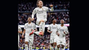 Real Madrid 2-0 Girona, LaLiga 2024-25: Luka Modric, Vinicius Jr Score as Los Blancos Secure Important Win to Put Pressure on League Leaders