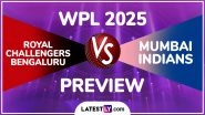 RCB-W vs MI-W WPL 2025 Preview: Likely Playing XIs, Key Battles, H2H and More About Royal Challengers Bengaluru vs Mumbai Indians Women's Premier League Match in Bengaluru