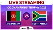 Afghanistan vs South Africa Free Live Streaming Online, ICC Champions Trophy 2025: How To Watch AFG vs SA CT Cricket Match Live Telecast on TV?