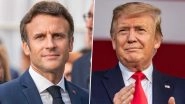 Donald Trump Meets French President Emmanuel Macron As Uncertainty Grows About US Ties to Europe, Ukraine (Watch Video)