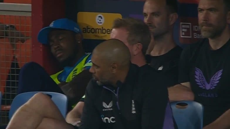 Jofra Archer Spotted Taking A Nap Inside Dug Out During IND vs ENG 3rd ODI 2025, Video Goes Viral