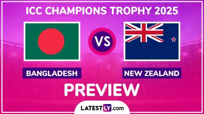 Bangladesh vs New Zealand ICC Champions Trophy 2025 Preview: Likely Playing XIs, Key Battles, H2H and More About BAN vs NZ CT Cricket Match in Rawalpindi