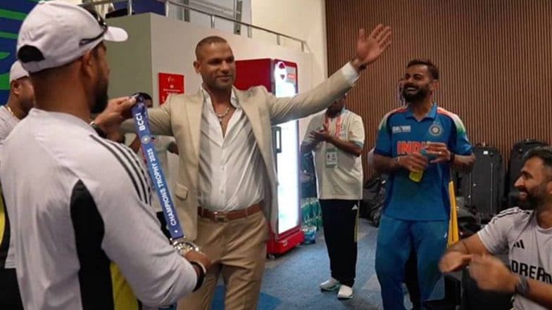 IND vs PAK ICC Champions Trophy 2025: Shikhar Dhawan Hands ‘Fielder of the Match’ Medal to Axar Patel for Electric Direct Hit vs Pakistan (Watch Video)