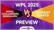 RCB-W vs GG-W WPL 2025 Preview: Likely Playing XIs, Key Battles, H2H and More About Royal Challengers Bengaluru vs Gujarat Giants Women's Premier League Match in Bengaluru