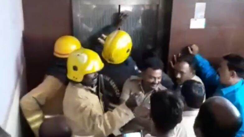 Tamil Nadu: Congress MP Vishnu Prasad Gets Stuck in Lift at Vadalur Hostel, Rescued After an Hour-Long Effort (Watch Video)