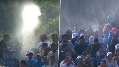 Water Spray Used By Odisha Cricket Association To Relieve Fans From Heat During IND vs ENG 2nd ODI 2025 (Watch Video)