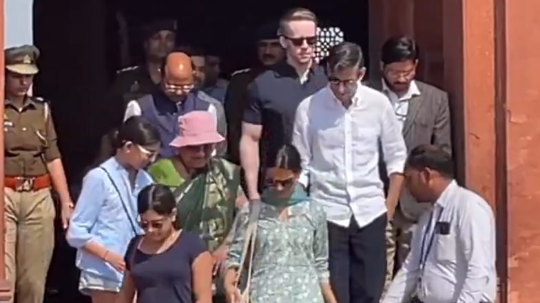 Former UK PM Rishi Sunak Along With His Family Visits Fatehpur Sikri Monument in Agra