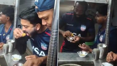 USA Cricket Team Players Enjoy ‘Pani Puri’ Flavors in Anand Gujarat (Watch Video)