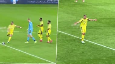 Cristiano Ronaldo Reacts Angrily After Jhon Duran's Red Card During Al-Nassr's Loss To Al-Ettifaq in Saudi Pro League 2024-25, Portugal Star Footballer Seen Lashing Out Furiously (See Video)