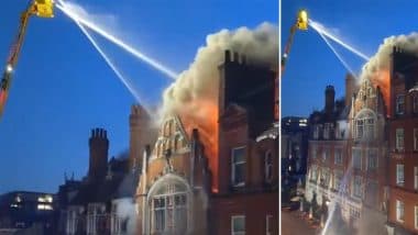 London Hotel Fire: Chiltren Firehouse Evacuated After Blaze, Video Shows Raging Flames and Thick Smoke