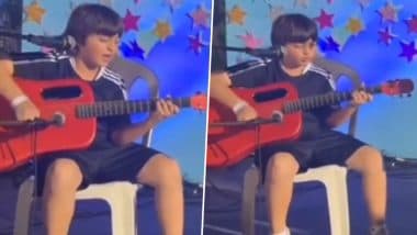 Shah Rukh Khan’s Son AbRam Khan Sings Lady Gaga and Bruno Mars’ Viral Song ‘Die With a Smile’ in a Heartwarming Video; Don’t Miss SRK’s Little One’s Guitar Skills – WATCH