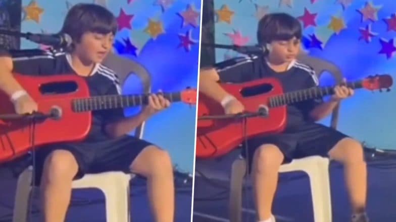 Shah Rukh Khan’s Son AbRam Khan Sings Lady Gaga and Bruno Mars’ Viral Song ‘Die With a Smile’ in Heartwarming Video; Don’t Miss SRK’s Little One’s Guitar Skills – WATCH