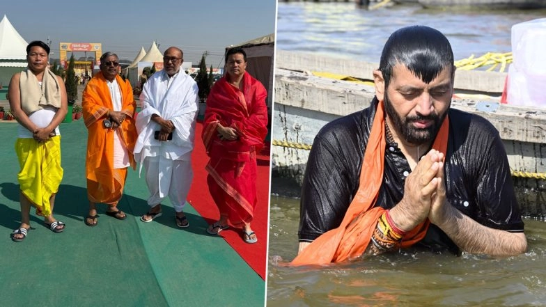 Manipur, Haryana CMsManipur CM N Biren Singh Take Holy Dip in Triveni Sangam During Maha Kumbh