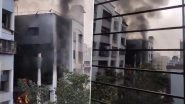 Pune Fire: Woman Dead, One Injured After Blaze Erupts at Residential Building on National Institute of Bank Management Road in Kondhwa (Watch Videos)