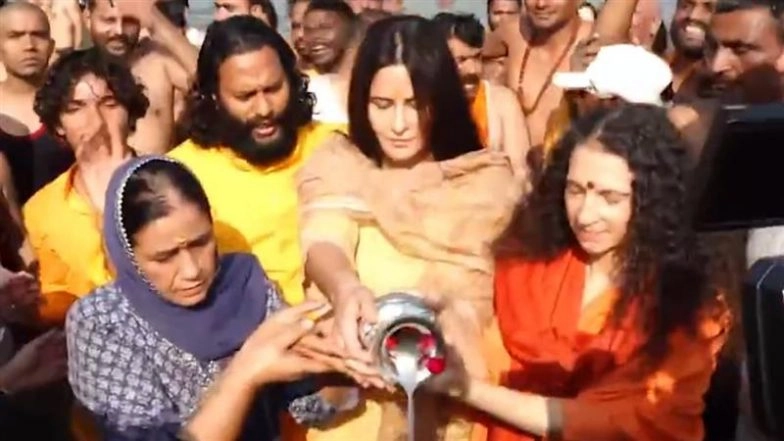 Katrina Kaif Visits Maha Kumbh Mela 2025 With MIL Veena Kaushal (Watch Video)