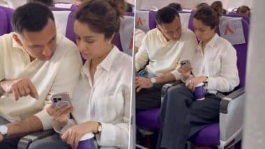 Rumoured Lovebirds Shraddha Kapoor-Rahul Mody Twin in White, Sit Close to Each Other As They Travel in Economy Class – Photos Go Viral!