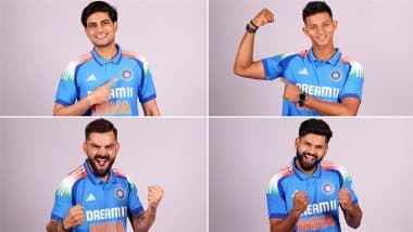 Indian Cricket Team New Jersey: India Players Pose in New Kit Ahead of IND vs ENG 1st ODI 2025 (View Pics)