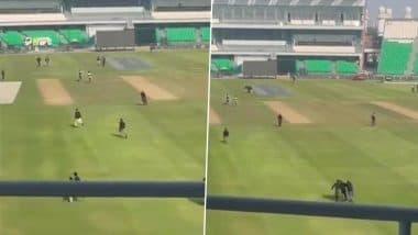 Viral Video Shows Security Officials at Gaddafi Stadium in Lahore Conducting Drills on How to Catch An Intruder Ahead of ICC Champions Trophy 2025