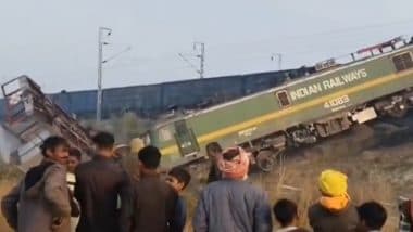 Train Derailment: 2 Freight Trains Go Off Track in Pambhipur, Fatehpur Khaga, Details Awaited (Watch Video)