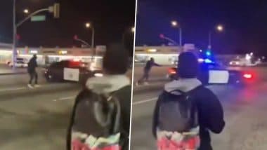 Street Takeover in California? Purported Video Shows Man Opening Fire at California Highway Patrol Vehicle in US