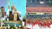 Guwahati: 8,000 Jhumoir Artists Welcome PM Narendra Modi With Their Traditional Performance at Sarusajai Stadium in Assam (See Pics)