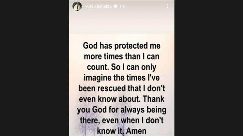 'God Has Protect Me More Than I Can Count', Yuzvendra Chahal Shares Cryptic Instagram Post Amid Divorce Rumours With Wife Dhanashree Verma (See Post)