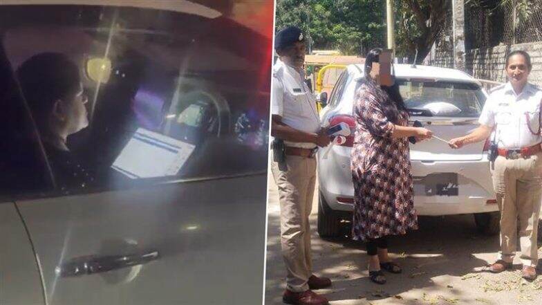슬롯사이트Peak Bengaluru Moment슬롯사이트 Leads to Traffic Police Challan: Woman Fined After Viral Video Showed Her Working on Laptop While Driving