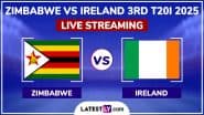 Zimbabwe vs Ireland Free Live Streaming Online, 3rd T20I 2025: How To Watch ZIM vs IRE Cricket Match Live Telecast on TV?