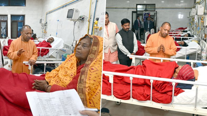Maha Kumbh 2025 Stampede: UP CM Yogi Adityanath Meets Injured in Hospital, Assures Proper Treatment (See Pics and Video)
