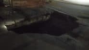 Delhi Road Cave-In: Portion of Road Caves in Dwarka, Car Falls in Pit (Watch Video)