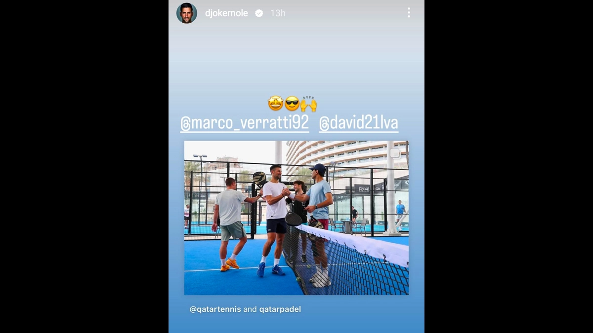Screengrab of Novak Djokovic's Instagram Reel