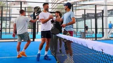 Novak Djokovic Plays Padel With Football Stars Marco Verratti and David Silva Ahead of Qatar Open 2025 (See Pic)