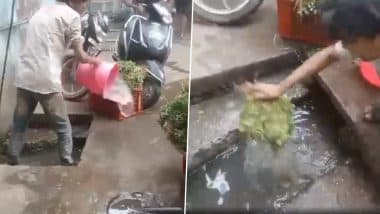 Thane: Vendor Caught Washing Vegetables in Sewer Water at Ulhasnagar’s Khemani Market; Video Goes Viral