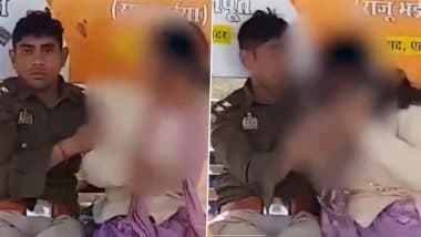 Kasganj: Drunk Cop Misbehaves With Wife in Broad Daylight Near SP Office in Uttar Pradesh, Suspended After Video Goes Viral