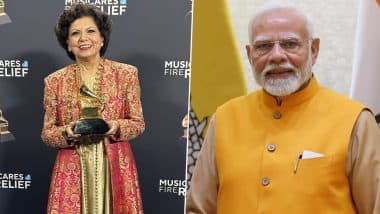 Grammy Award 2025: PM Narendra Modi Congratulates Chandrika Krishamoorthy Tandon, Older Sister of Indra Nooyi, on Winning Best New Age Album for ‘Triveni’