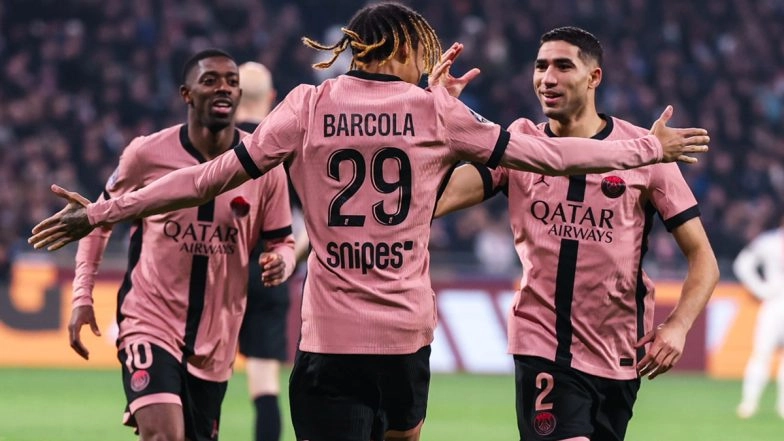 Lyon 2-3 PSG, Ligue 1 2024-25: Achraf Hakimi and Ousmane Dembele Score as Luis Enrique’s Team Stays Unbeaten in French Top League