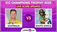 Australia vs South Africa Live Score Updates of ICC Champions Trophy 2025: Get Live Commentary and Full Scorecard Online of AUS vs SA Cricket Match