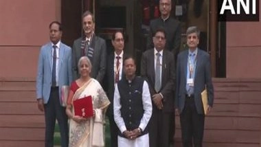 India News | Finance Minister Nirmala Sitharaman Arrives in Parliament; to Present Union Budget 2025 Shortly
